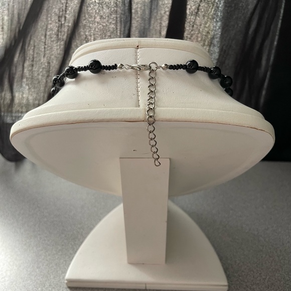 Vintage Black & Silver Beaded Necklace - Picture 4 of 8